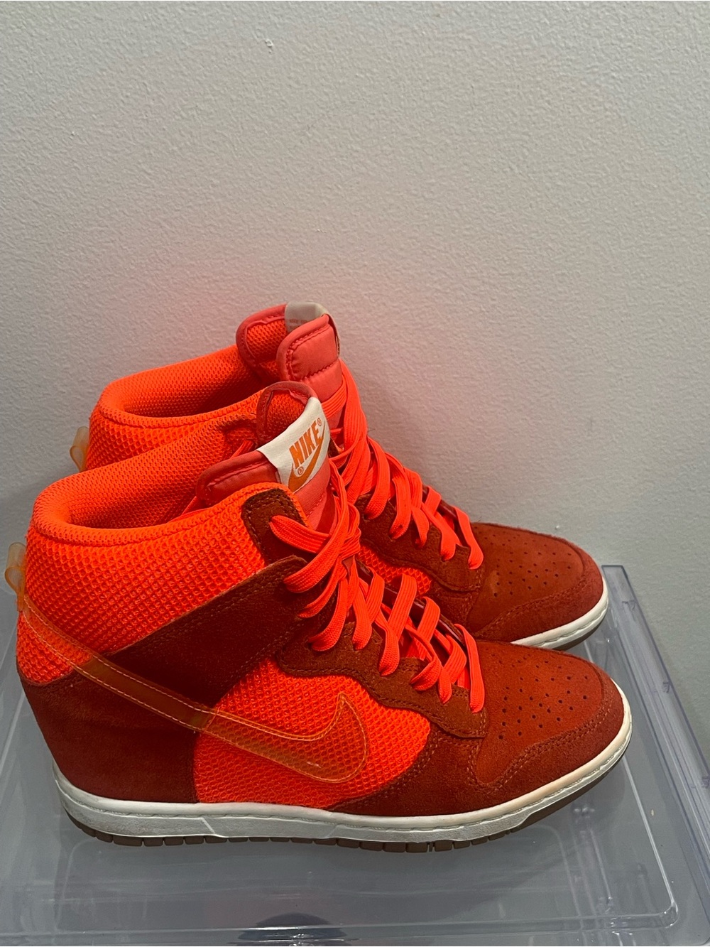 Nike Women’s High-Top Sneakers in Bright Orange and Red